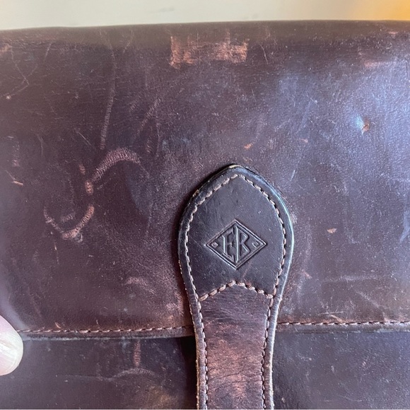 Vintage Dark Brown Leather Tri Fold Crossbody Wallet - Picture 2 of 12